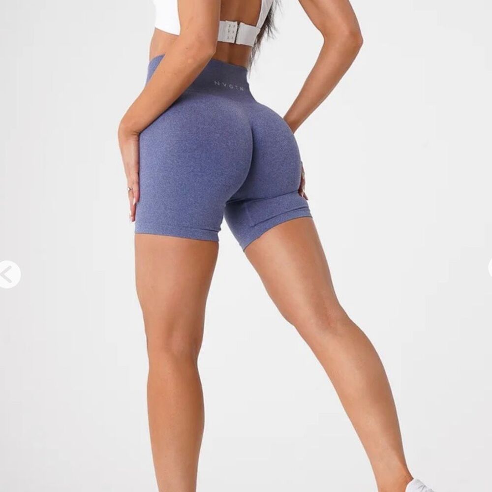 NVGTN Blue Pro Seamless High Rise Shorts Small Women